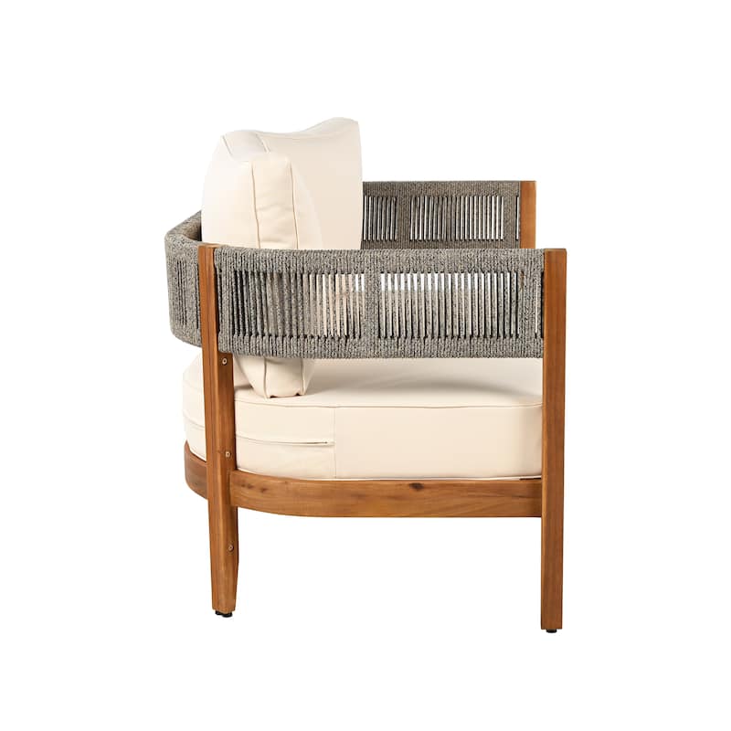 Christopher Knight Home - Zelphius Outdoor Acacia Wood Loveseat with Table