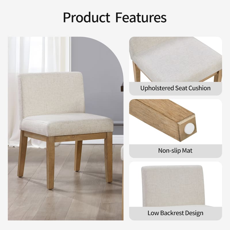 Vintage 20.5"W Upholstered Dining Chairs with Wood Frame