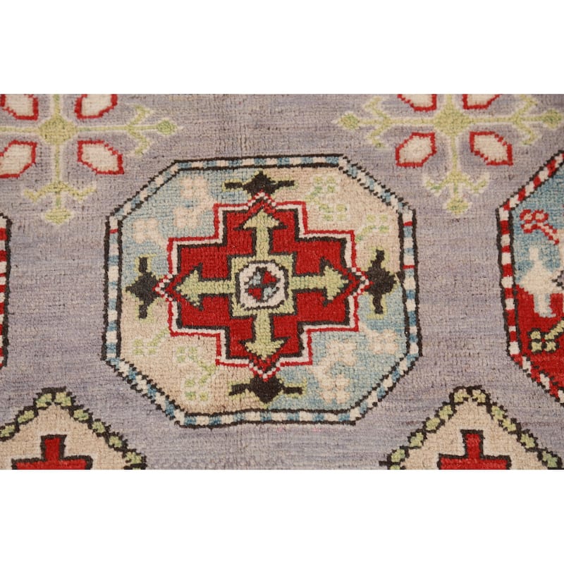 Hand Knotted Oriental 100% Wool Carpet Traditional All-Over Greys & Charcoal Kazak Area Rug - 10' 5'' X 8' 3''