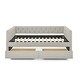 preview thumbnail 12 of 13, Beige Versatile Full Size Daybed with Storage Drawers and Button Armrest, Upholstered Daybed for Living Room Office