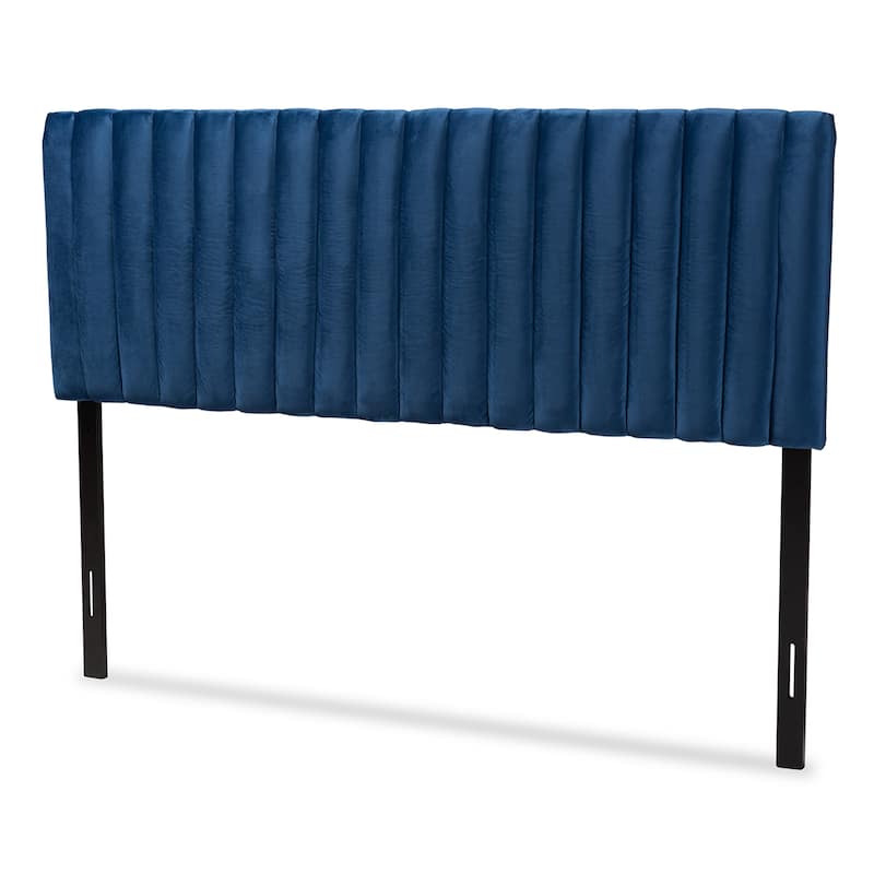 Emile Contemporary Channel-tufed Upholstered Queen Headboard-Navy Blue - Navy Blue