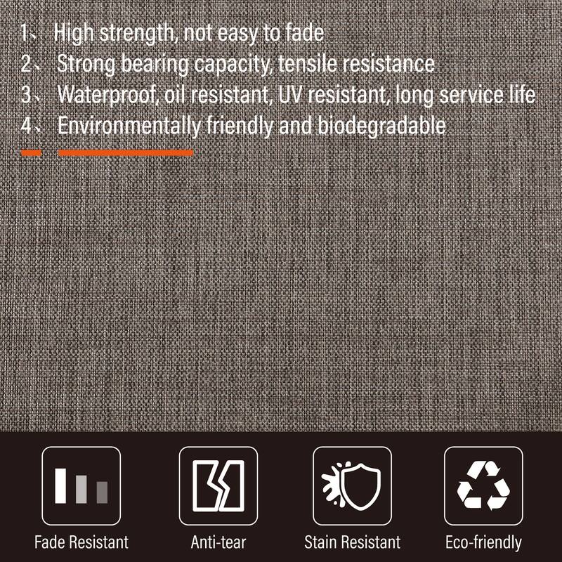 MAISON ARTS 5-Piece Patio Dining Set, Metal Table and 4 Textilene Fabric Swivel Dining Chairs