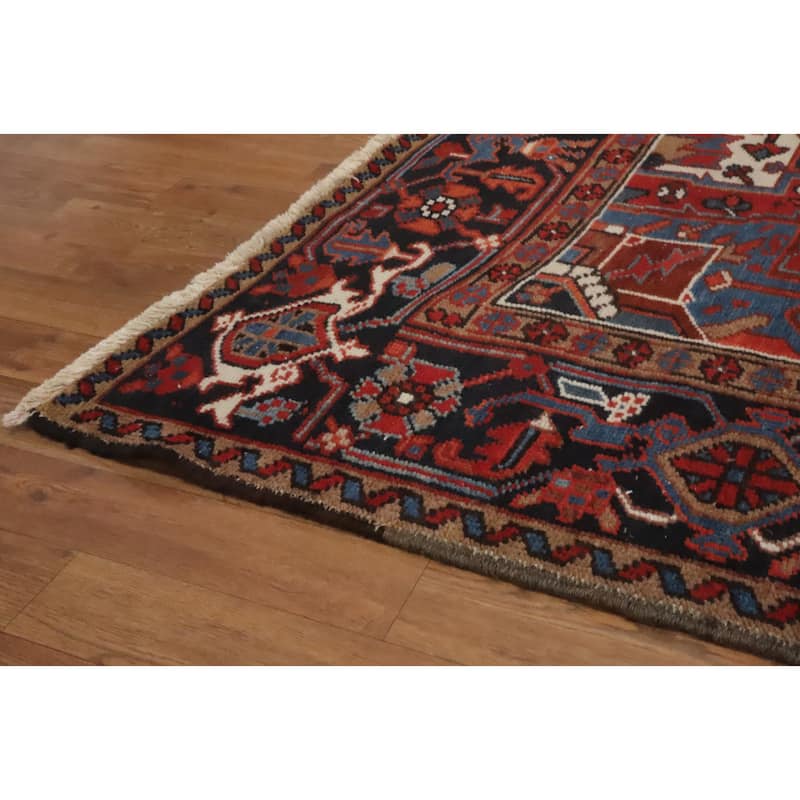 Hand Knotted Oriental 100% Wool Carpet Traditional Medallion Red Heriz Area Rug - 11' 3'' X 8' 4''