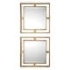preview thumbnail 1 of 2, Uttermost Allick Set of (2) 18" Square Decorative Wall Mirrors Antiqued Gold