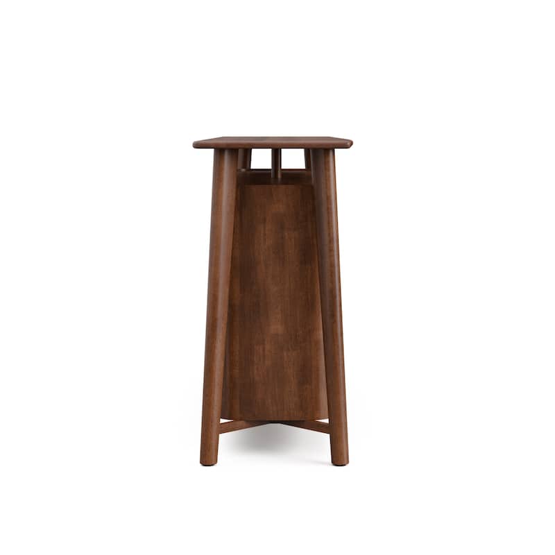 Furniture of America Abigail VI Mid-Century Modern Walnut Solid Wood Dining Server with Drawers and Shelves