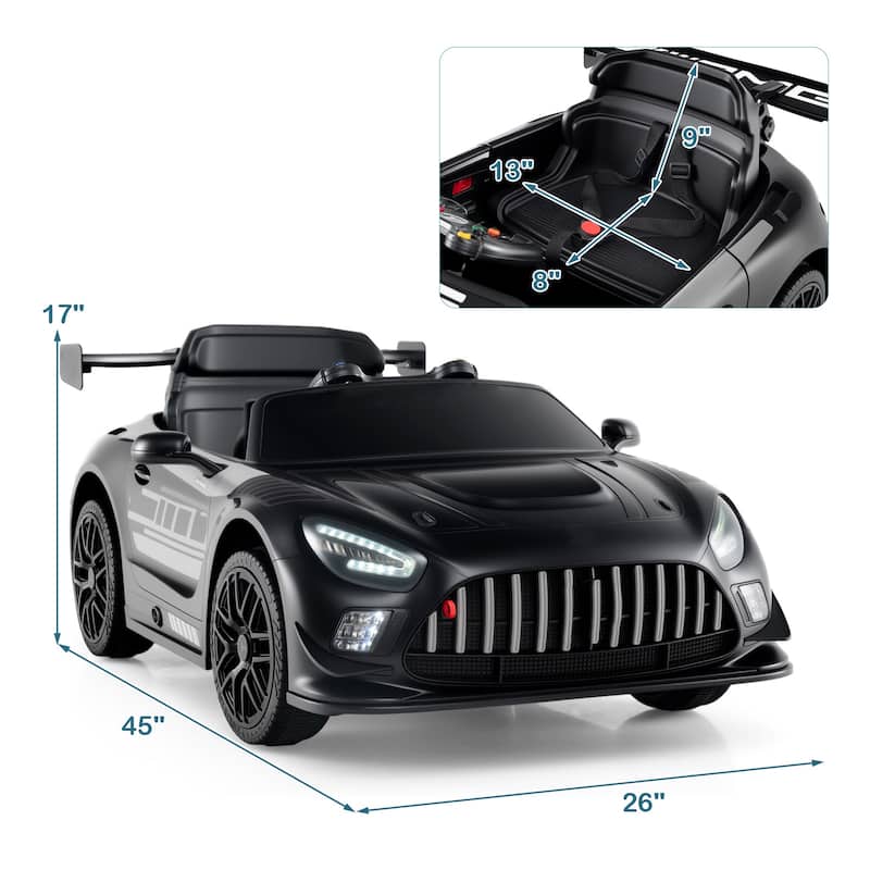 Kids Ride-On Car with Dual Control, LED Lights, Music and Rechargeable Battery 2 Powerful Motors - 26" L × 45" W × 17" H