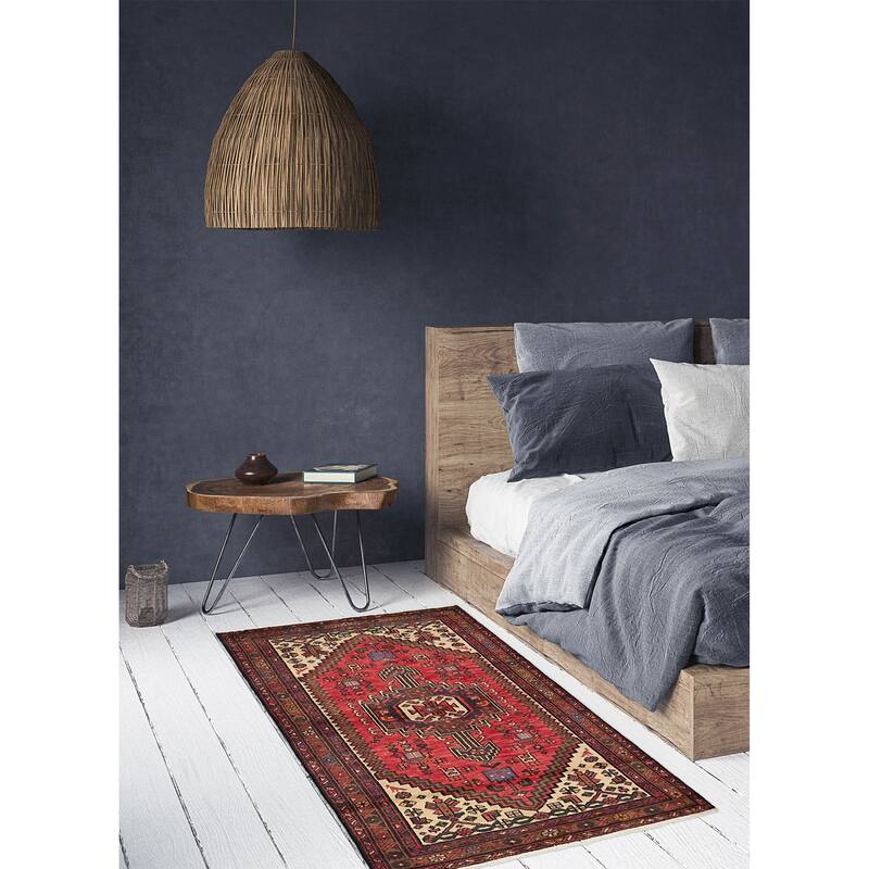 ECARPETGALLERY Hand-knotted Andelz Red Wool Rug - 3'3 x 4'11