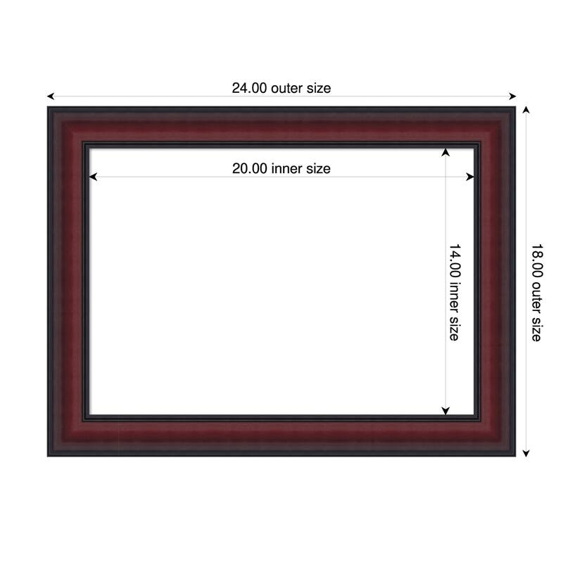 Dalat Framed Dry Erase Magnetic Board - 24 x 18 in - Dalat Cherry