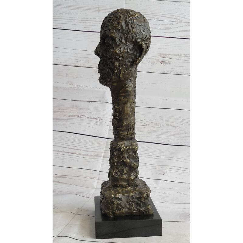 Giacometti Gia Bronze Head Face Bust Sculpture Statue Brutalist Surrealism 15 Inches X 5 Inches