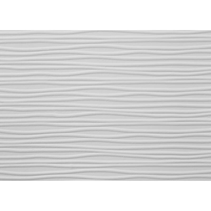 King Size White Panel Bed with Geometric Design and Softly Curved Headboard