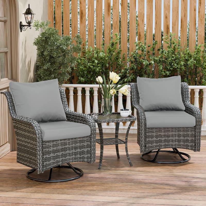 Aoodor Outdoor Chair Cushions Set, Water Resistant Deep Seat Cushions