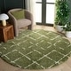 preview thumbnail 139 of 154, SAFAVIEH Arizona Shag Nevada 1.2-inch Thick Rug 6'7" Round - Green/Ivory