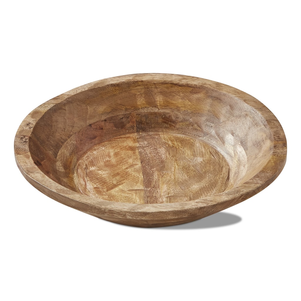 Watermill Round Dough Bowl - Natural Wood Serving Bowl, Decorative Tray, Dishwasher Safe, 16" x 16" x 3.25"