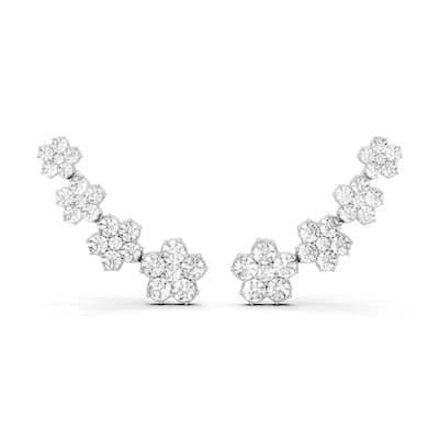 Auriya 14k Gold 6 1/4ctw Lab Grown Diamond Cluster Climber Earrings (E-F VS)