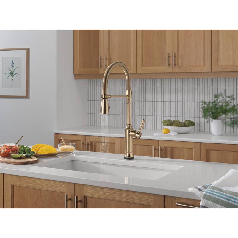 Delta 9684TL-DST Renaldi 1.8 GPM Single Hole Pre-Rinse Kitchen Faucet