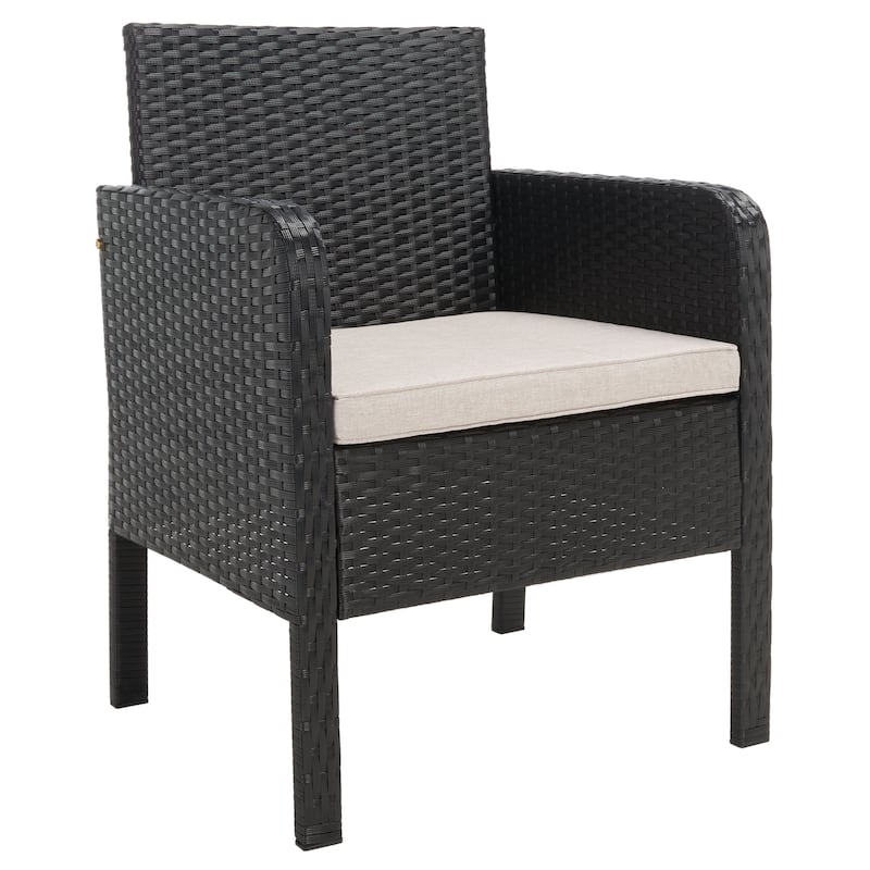 SAFAVIEH Outdoor Aboka Wicker/ Steel 4-piece Patio Conversation Set