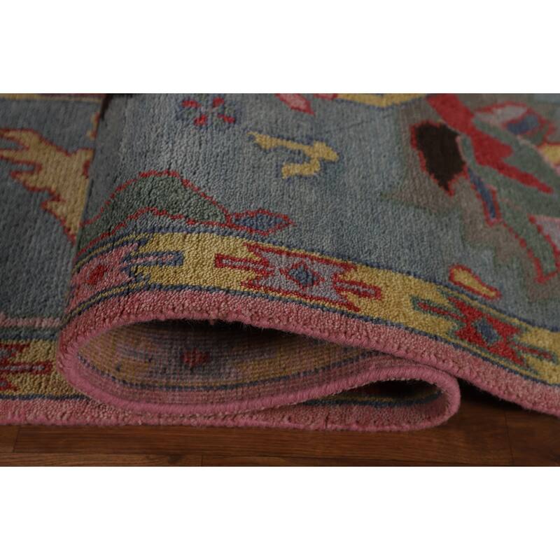 Pink Oushak Indian Area Rug Handmade Wool Carpet - 9'0"x 11'10"