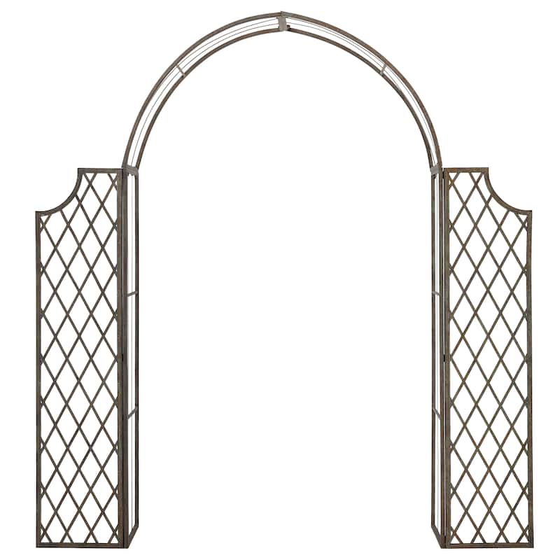 SAFAVIEH Outdoor Aliya Victorian Trellis Iron Arbor