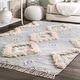 preview thumbnail 37 of 53, Nuloom Savannah Moroccan Tasseled Wool Area Rug 4' x 6' - Blue
