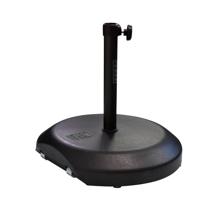 California Umbrella 75LBS Weighted Concrete Umbrella Base with wheels and Steel Cover, Black - Bronze