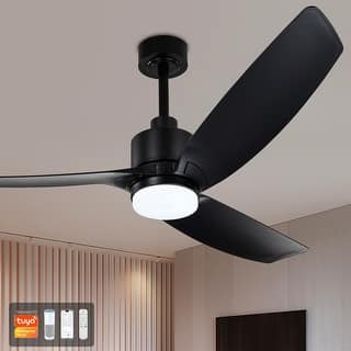 Genson SMART Black 3-Blade LED Lighted Ceiling Fan with Remote