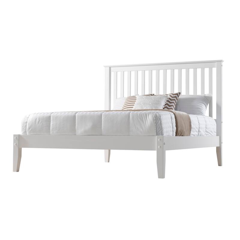Old World Charm Platform Bed - Solid Pine Wood Bed Frame, No Box Spring Needed, Bedroom Furniture