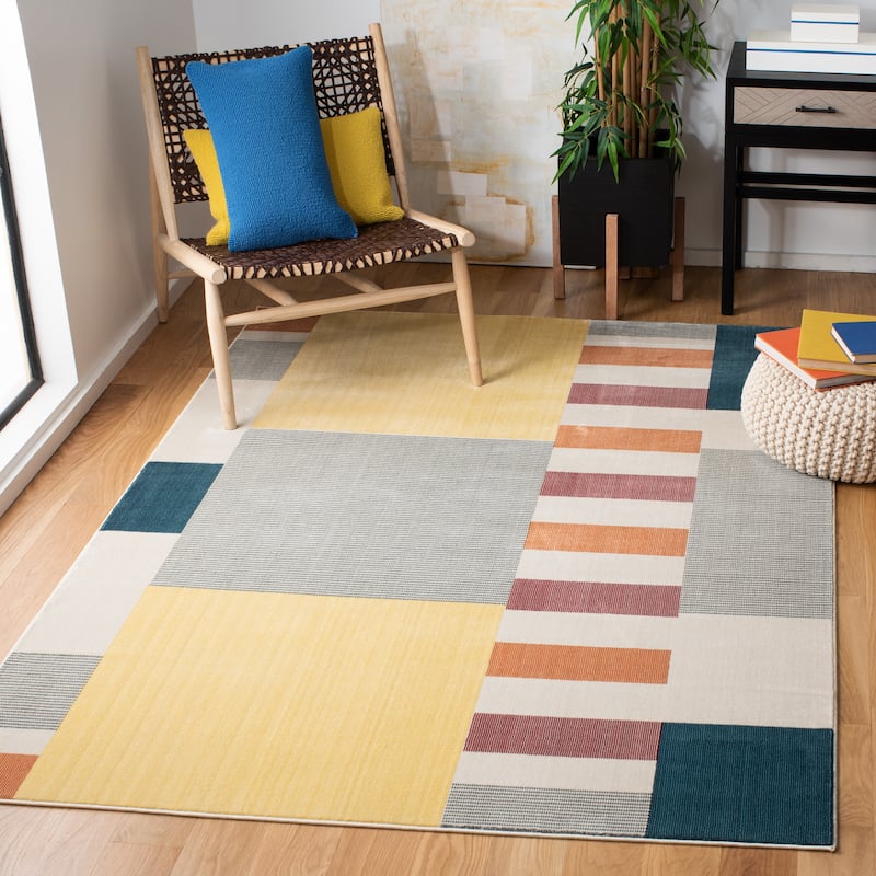SAFAVIEH Orwell Laila Mid-Century Modern Rug - 8' x 10' - Beige/Yellow