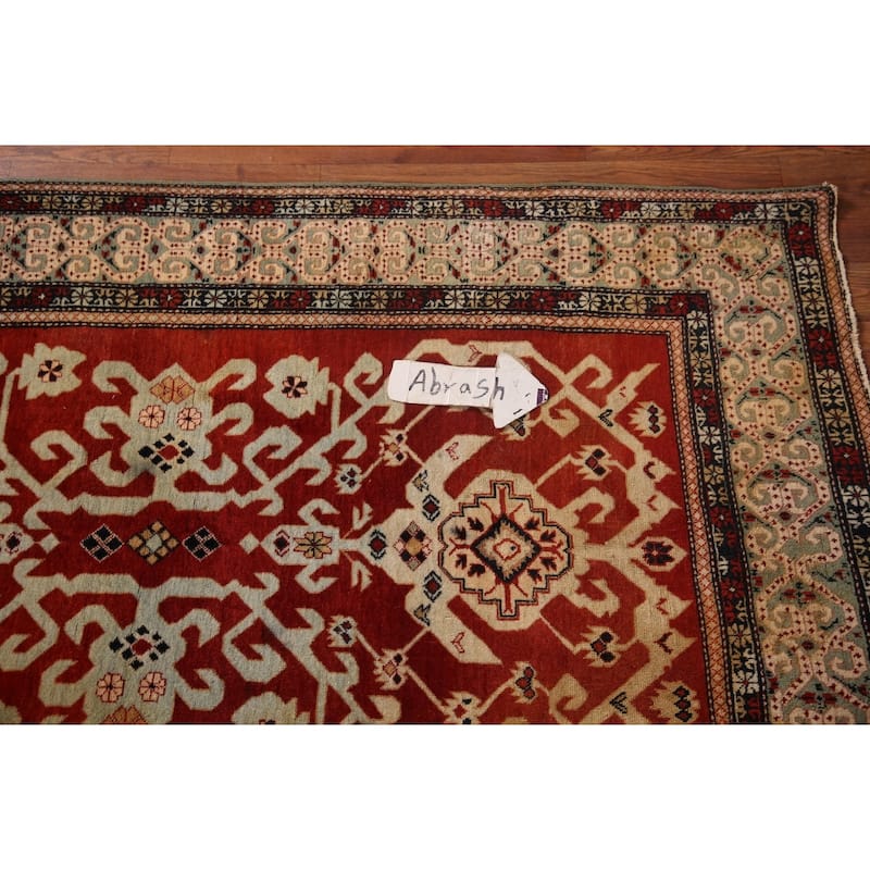 Vegetable Dye Antique Shirvan Oriental Accent Rug Handmade Wool Carpet - 3'2" x 5'5"
