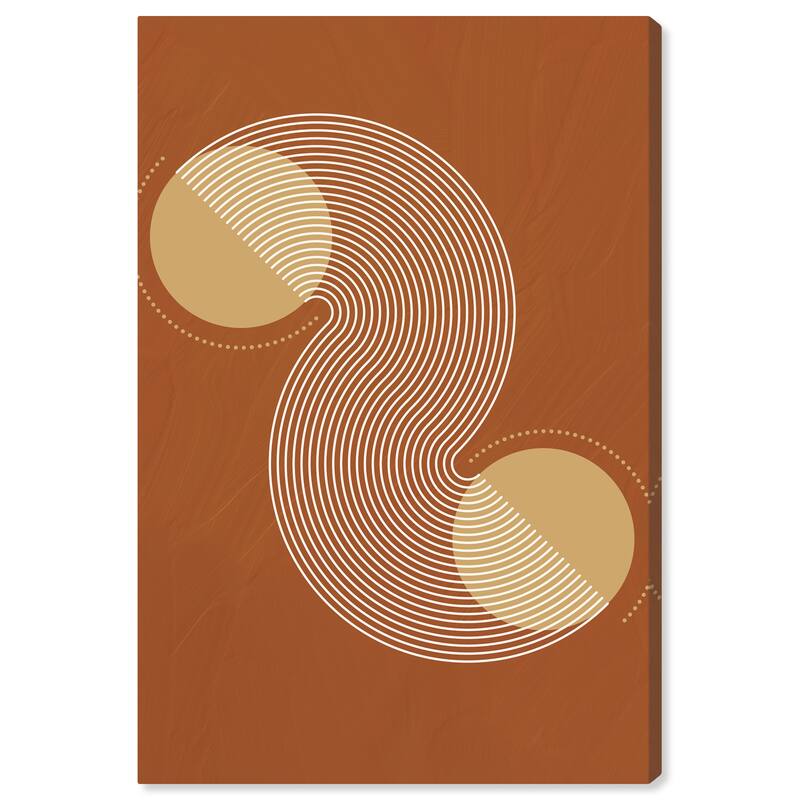 Wynwood Studio Canvas Abstract Graphic Planets Moving Brown and Modern & Contemporary Wall Art Canvas Print - 36 x 24