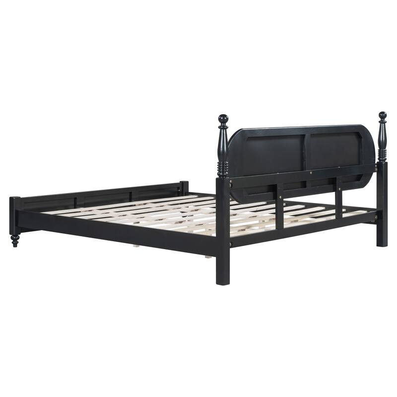 Christopher Knight Home - Alderwick Modern Upholstered Headboard Wood Low-Profile Platform Bed with Slatted Support