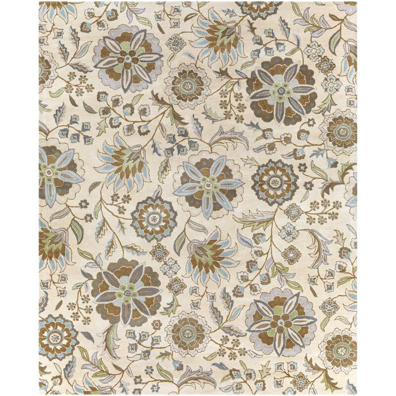 Lily Hand-tufted Transitional Floral Pattern Wool Area Rug
