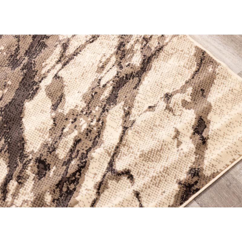 Florence Collection - Beige/Brown Granite Design Rug - 4'7" x 6'7"