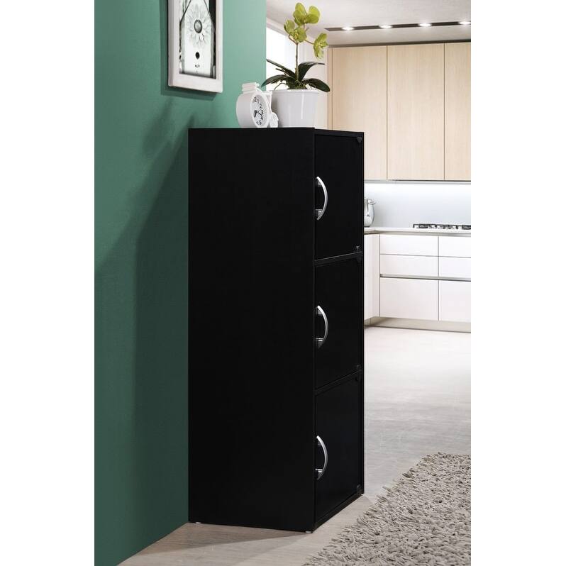 Hodedah 3-Shelf, 3-Door Bookcase