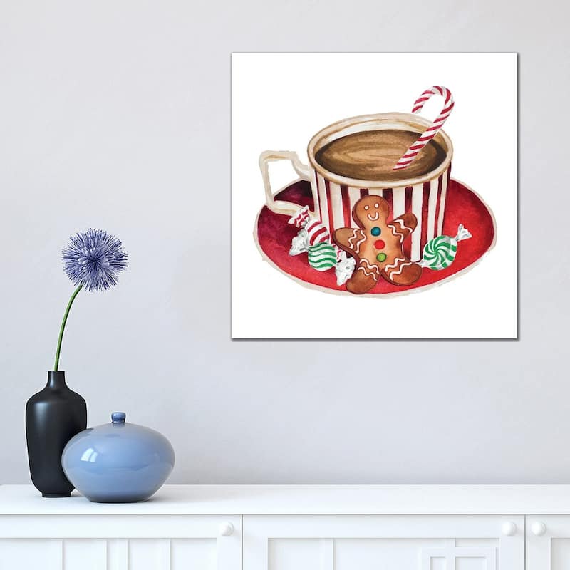 iCanvas "Gingerbread and a Mug Full of Cocoa III" by Elizabeth Medley Canvas Print - 18x18x1.5