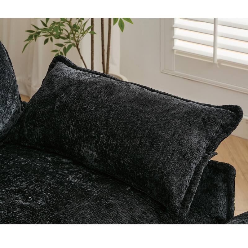 Oversized U Shaped Sectional Couch, Comfy Cloud Modular Sectional Sofa with 2 Ottoman Deep Seat Chenille Modern Cloud Sofa