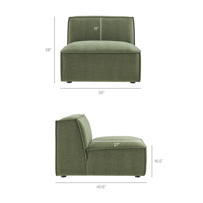 Restore 4-Piece Performance Fabric Upholstered Modular L-Shaped Sofa