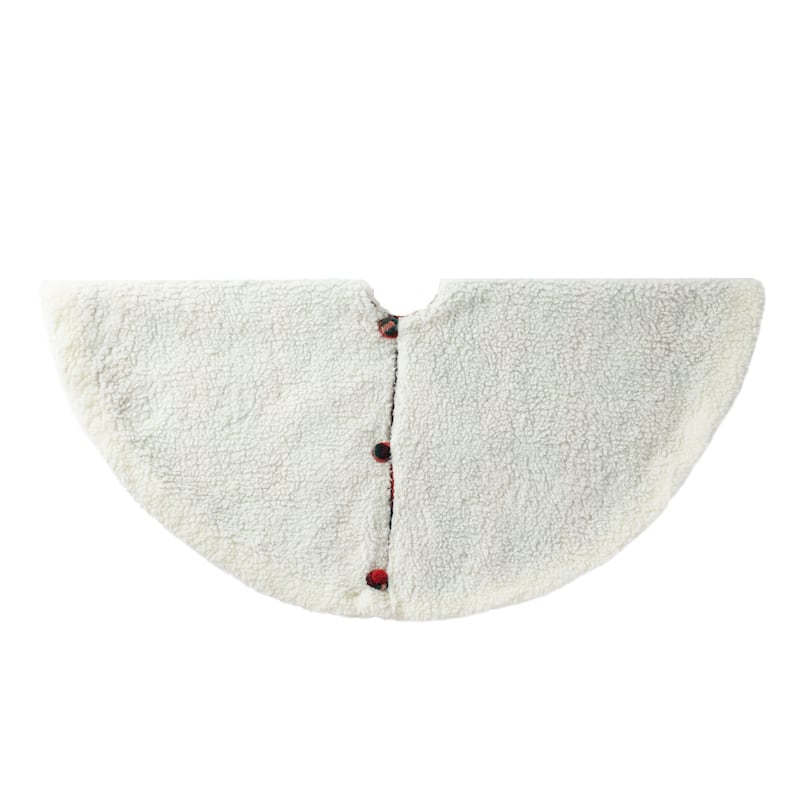 Glitzhome 48"D or 60"D Reversible Classic Plaid Flannel Christmas Tree Skirt