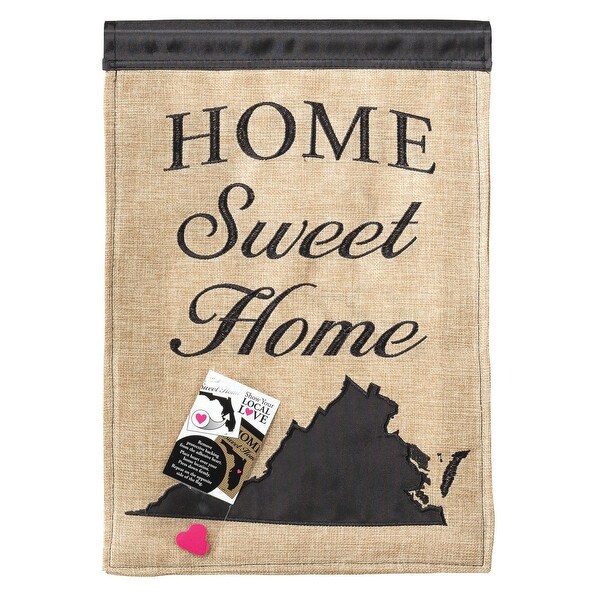 Beige and Brown HOME Sweet Home Virginia Rectangular Garden Flag 18" x 13" - N/A