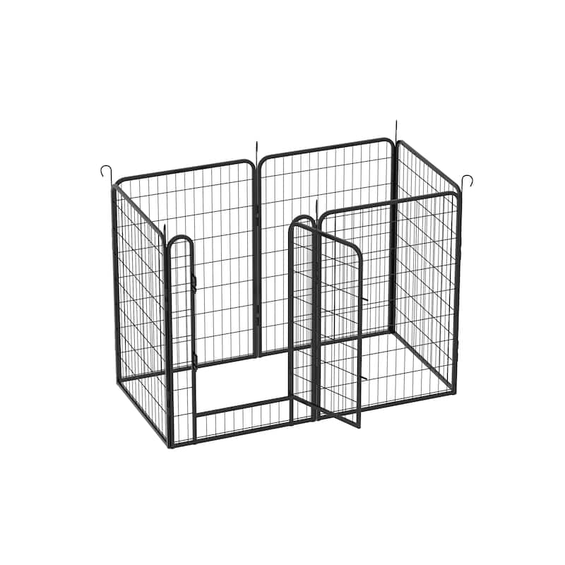 6 Panels Heavy Duty Metal Playpen with door,39.37"H Dog Fence Pet Exercise Pen for Outdoor, Indoor