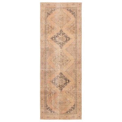 ECARPETGALLERY Hand-knotted Antalya Vintage Tan Wool Rug - 4'5 x 12'7