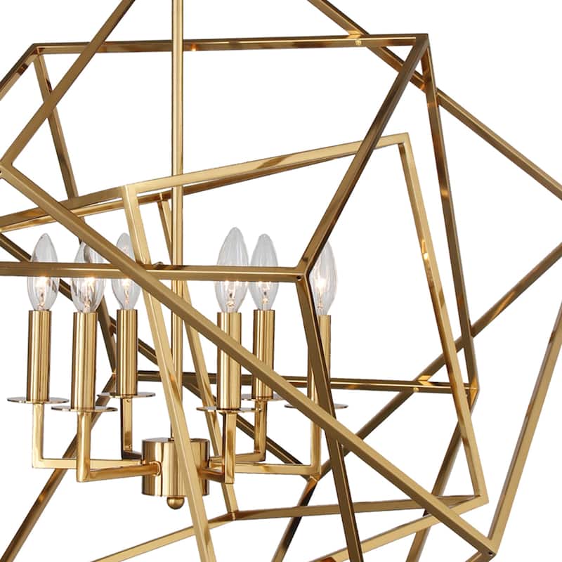 6 Light Chandelier in Gold Finish