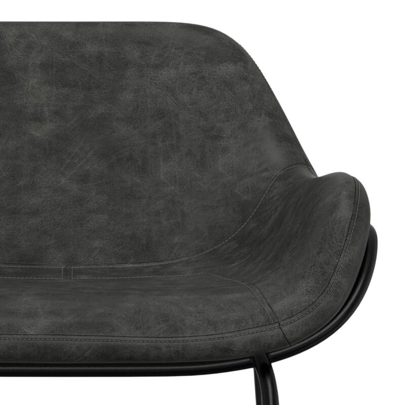 WYNDENHALL Zaniyah Contemporary Bar Stool in Distressed Vegan Faux Leather - 20.3" D x 18.5" W x 40" H