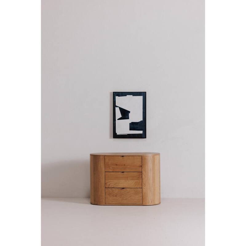 NADAAL STUDIOS Beatrix, Canvas Art with Black Pine Wood Frame, Navy