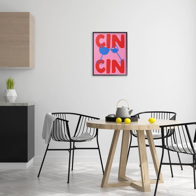 Stupell Bold Cin Cin Cheers Framed Giclee Art Design By House of Lulu
