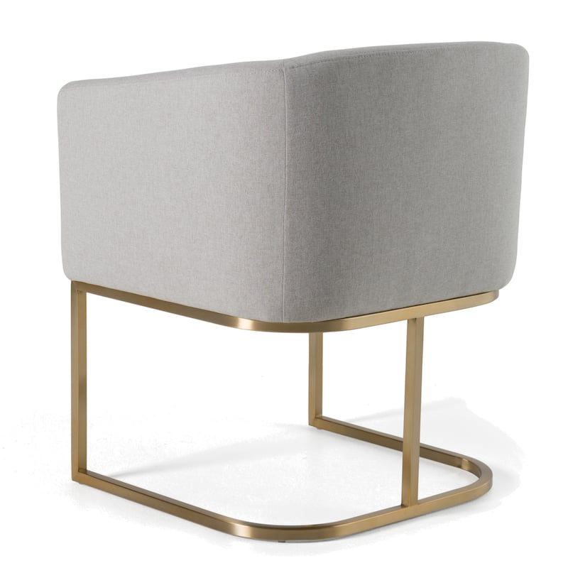 Modrest Yukon Modern Light Grey Fabric & Antique Brass Dining Chair