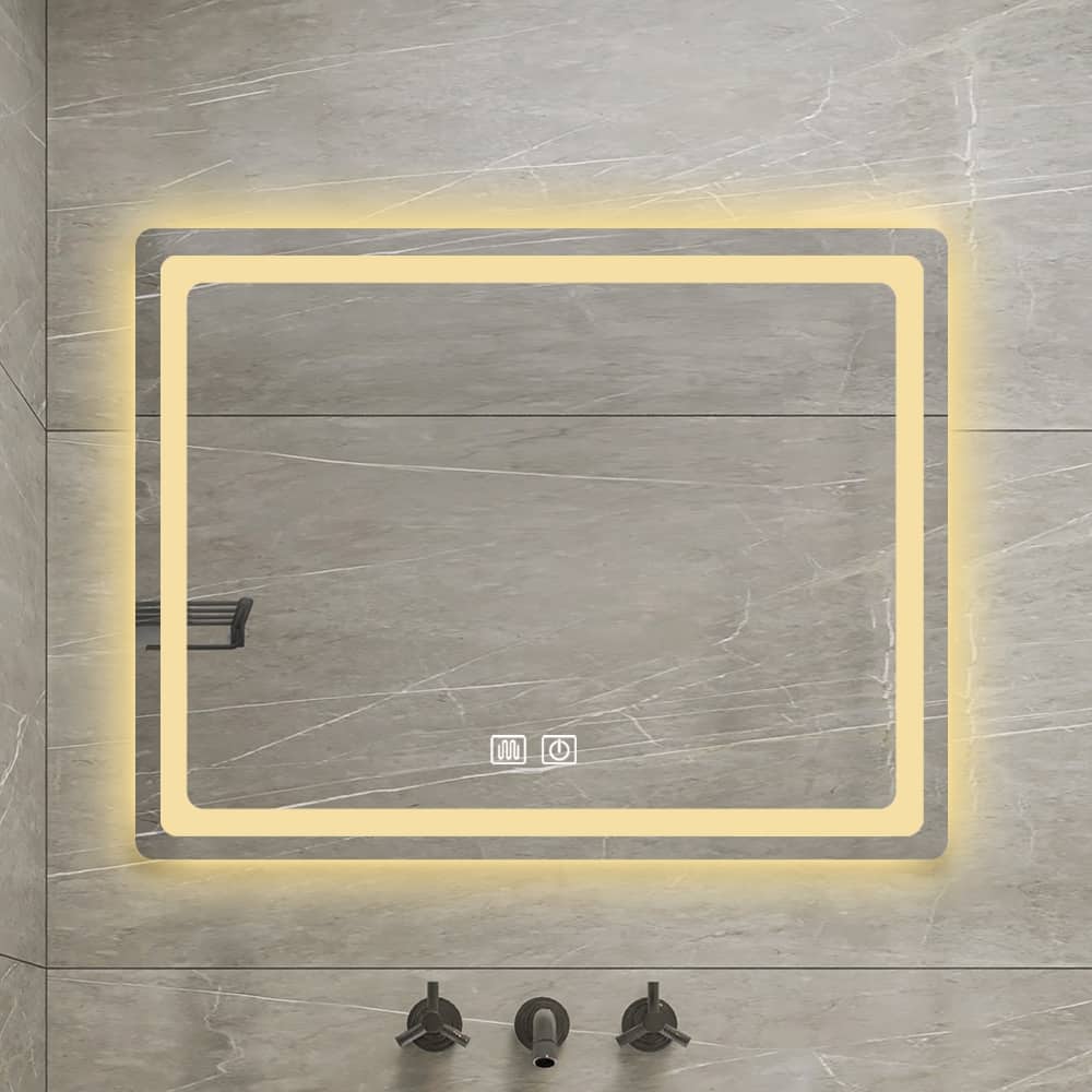 LED Bathroom Vanity Mirror, 36 in. Height, Polished Crystal Glass with Anti-Fog and Horizontal or Vertical Mounting