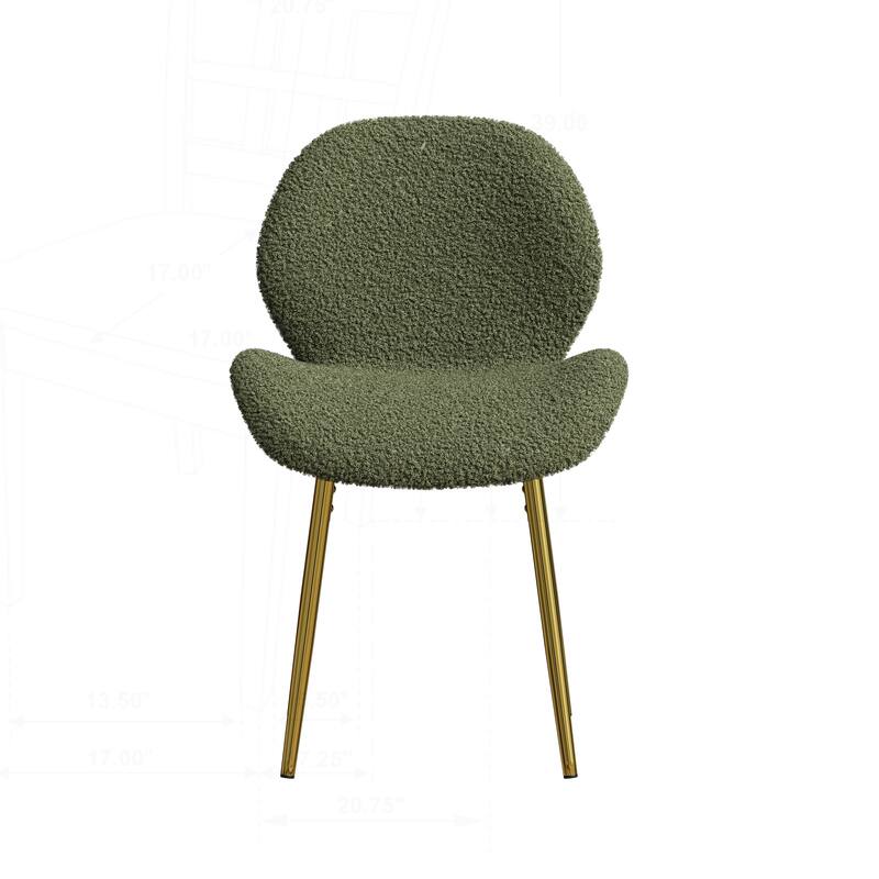 Modern Minimalist Dining Chairs Set with Sturdy Metal Legs and Comfortable Backrest