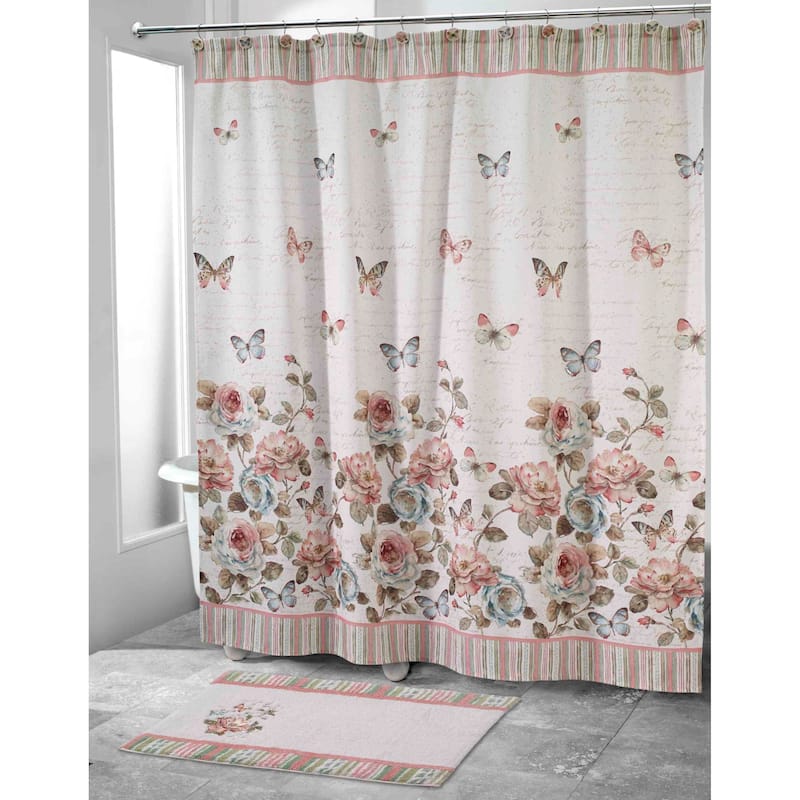 Avanti Linens Butterfly Garden Shower Curtain