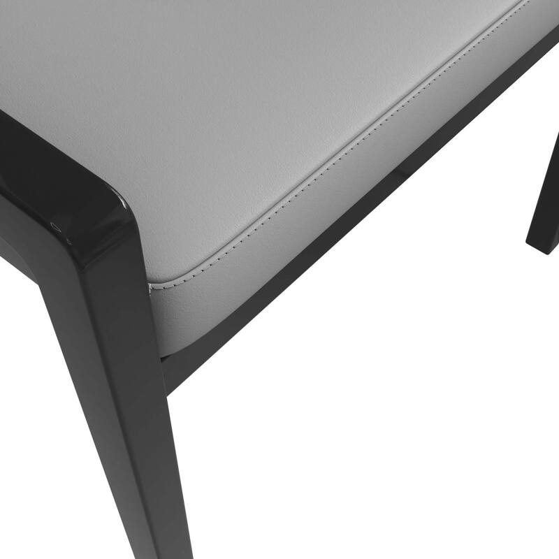 Ethora Modern Leather Dining Chair with Curved Open Backrest and Rubberwood Legs Accent Armchair (Set of 2)