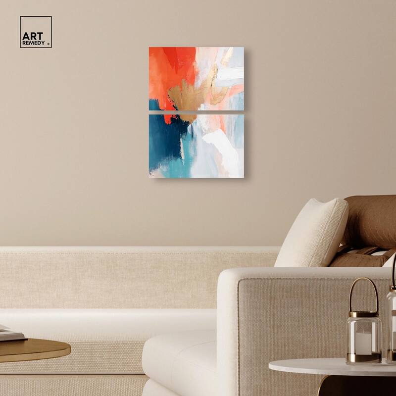 Orange Infusion I Canvas Set of 2 by Art Remedy, Gallery Wrapped